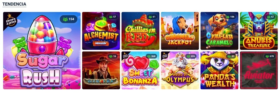 Juegos disponibles en 20BET Casino