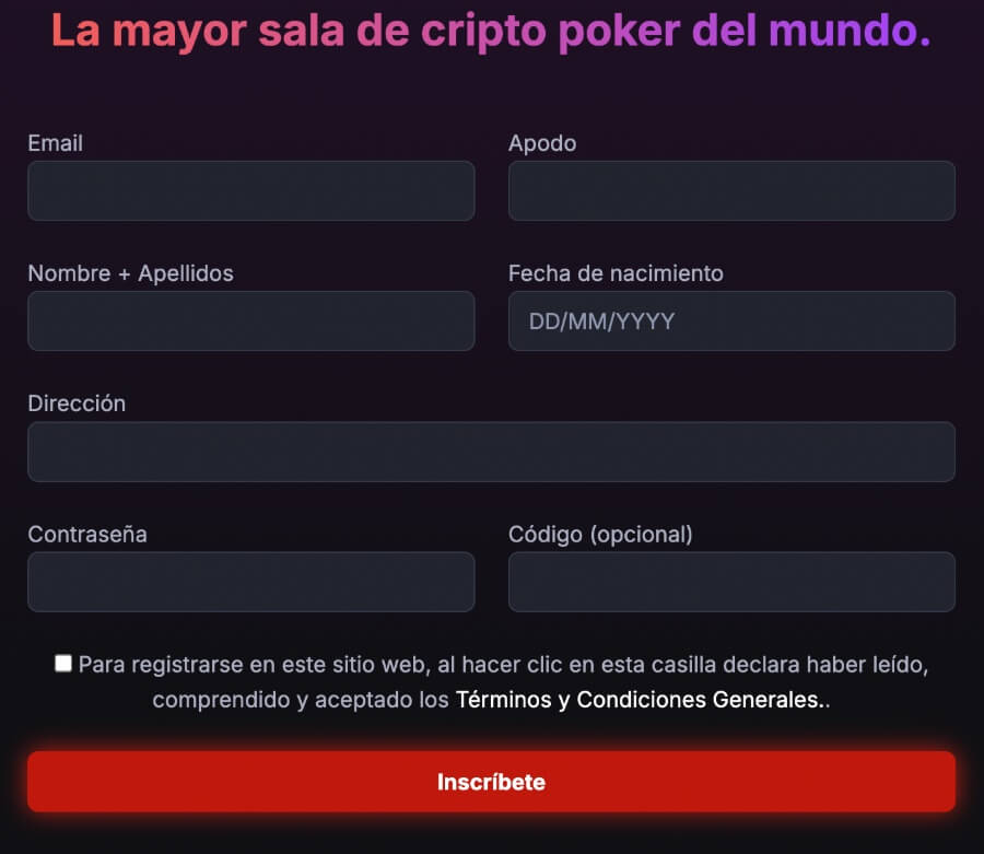 Cómo registrarse en CoinPoker casino