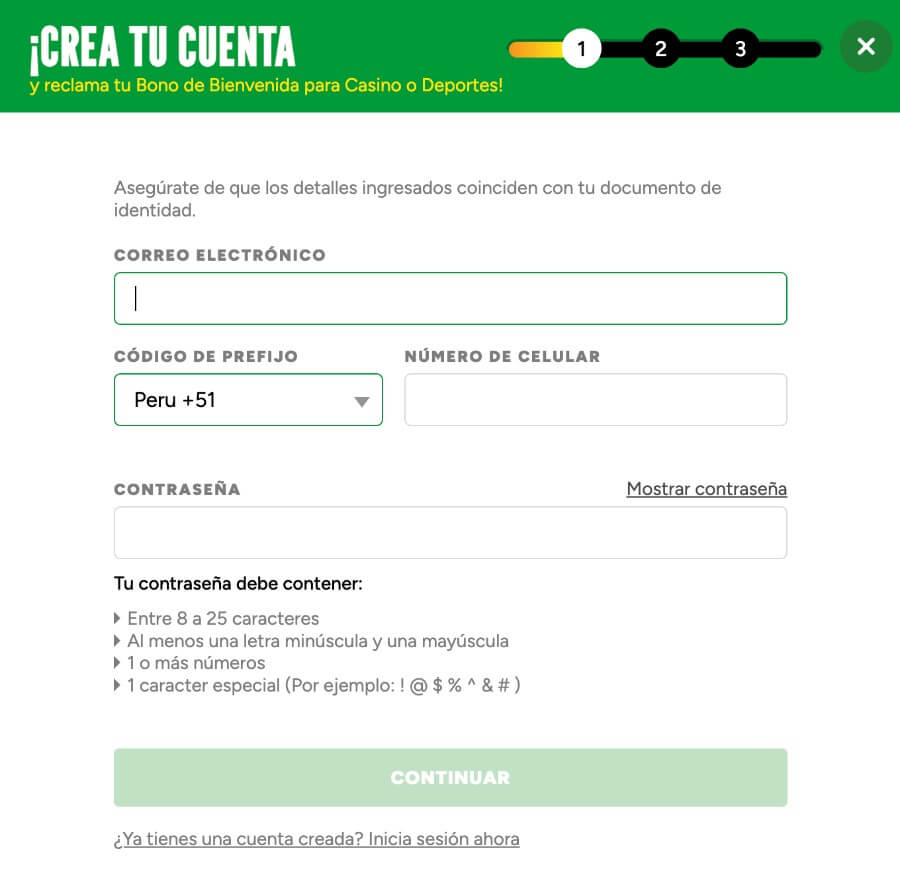 Cómo registrarse en Inkabet Perú