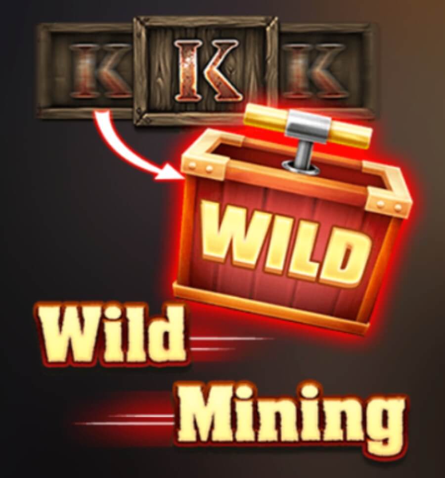 Función Wild Mining en tragamonedas Fire in the hole xBomb