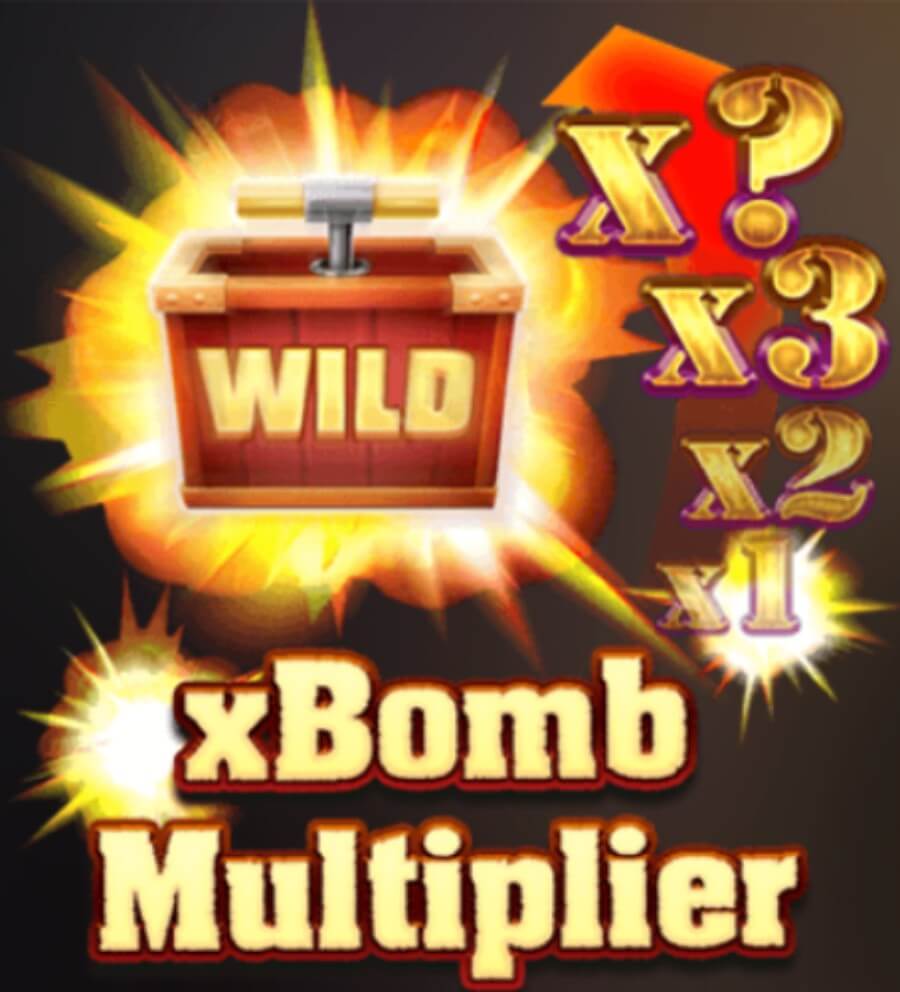 Función xBomb Wild Multiplier en tragamonedas Fire in the hole xBomb